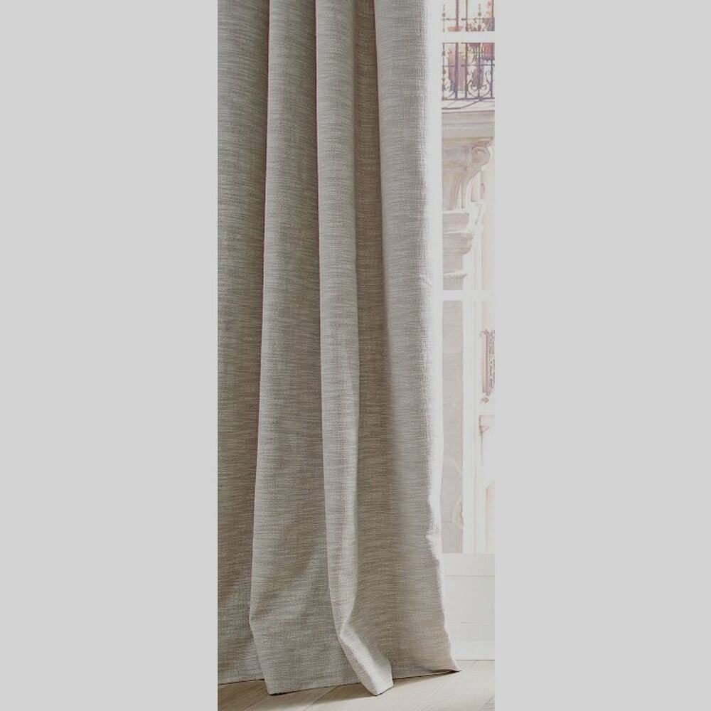 Pottery Barn Seaton Textured Cotton Blackout Curtain | 100 x 84 Oatmeal - Picture 3 of 10